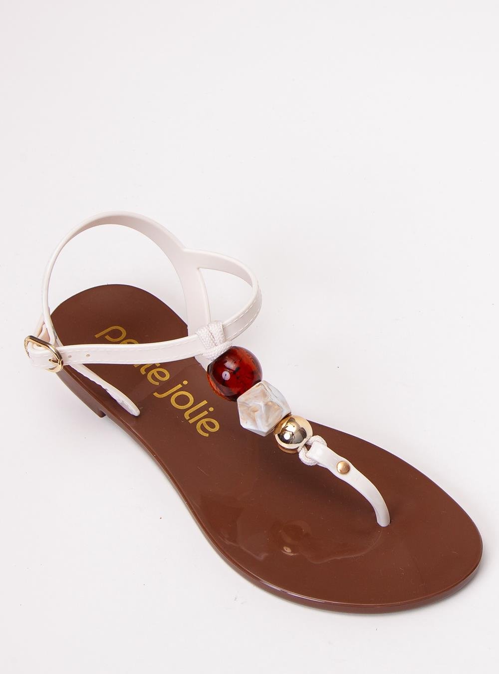 Sandália Petite Jolie Noah II Creme/Chocolate PJ7721 Branco 4