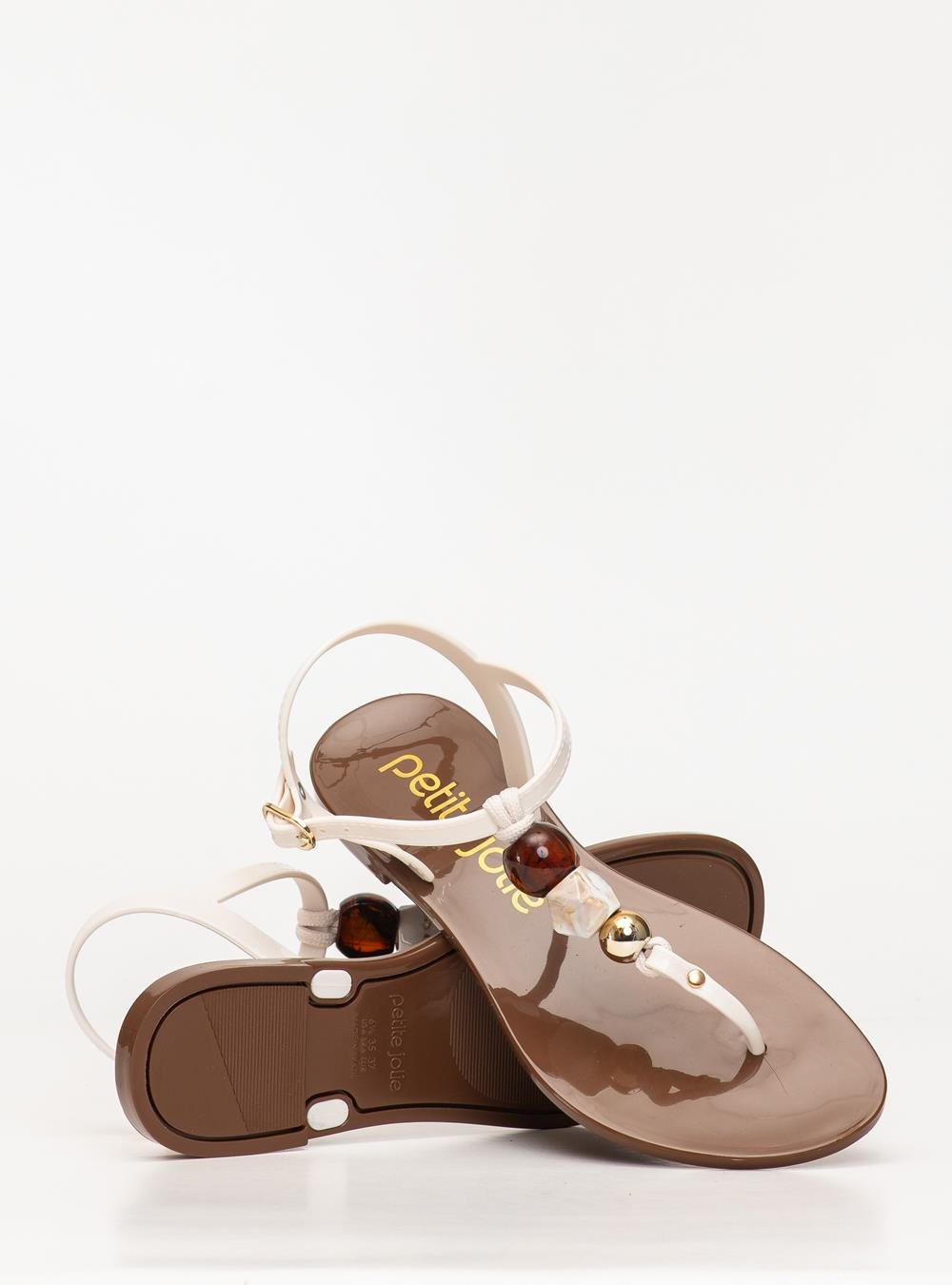 Sandália Petite Jolie Noah II Creme/Chocolate PJ7721 Branco 5