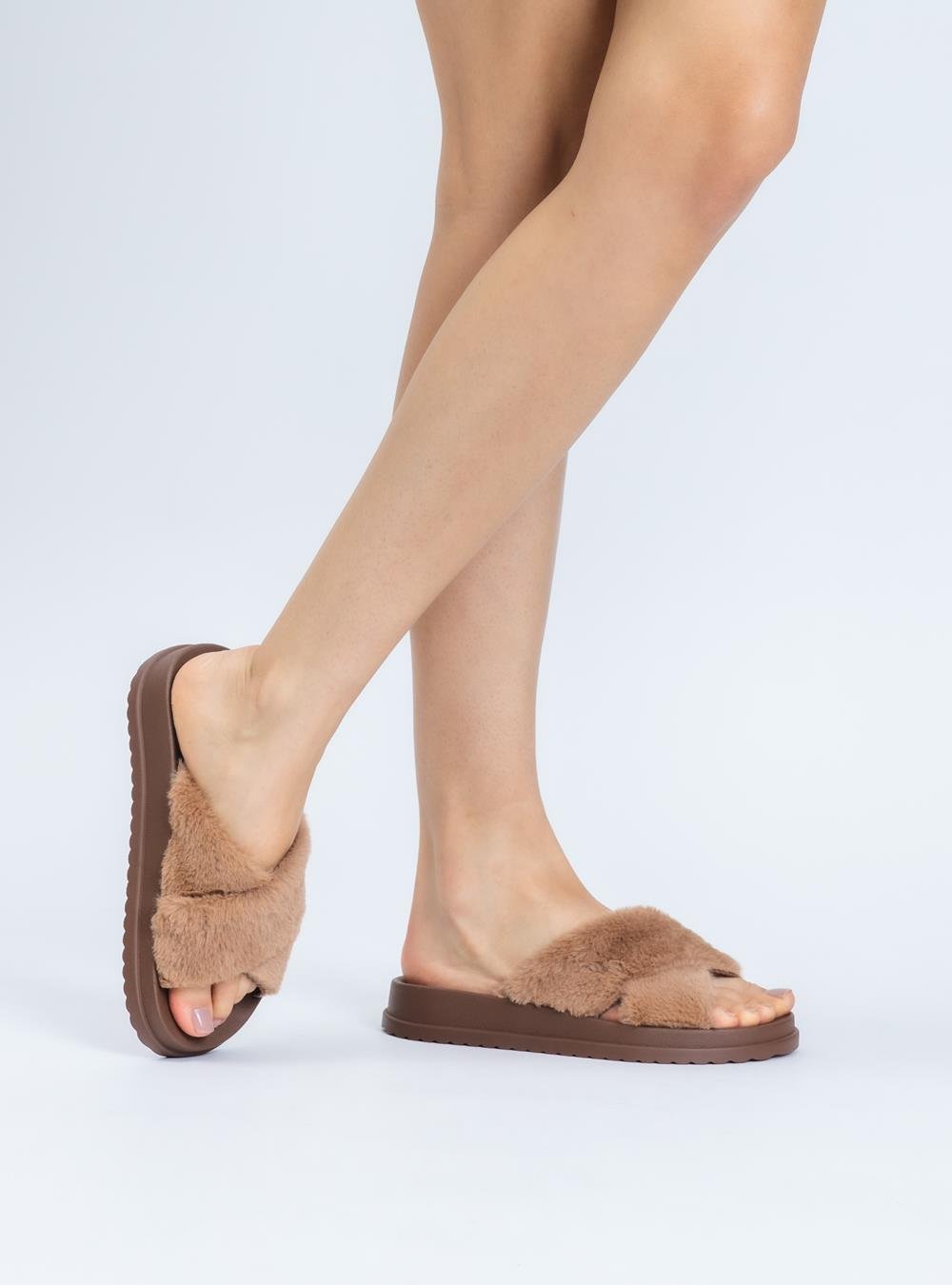 Chinelo Petite Jolie Smash Fur Chocolate PJ7709 Marrom 6