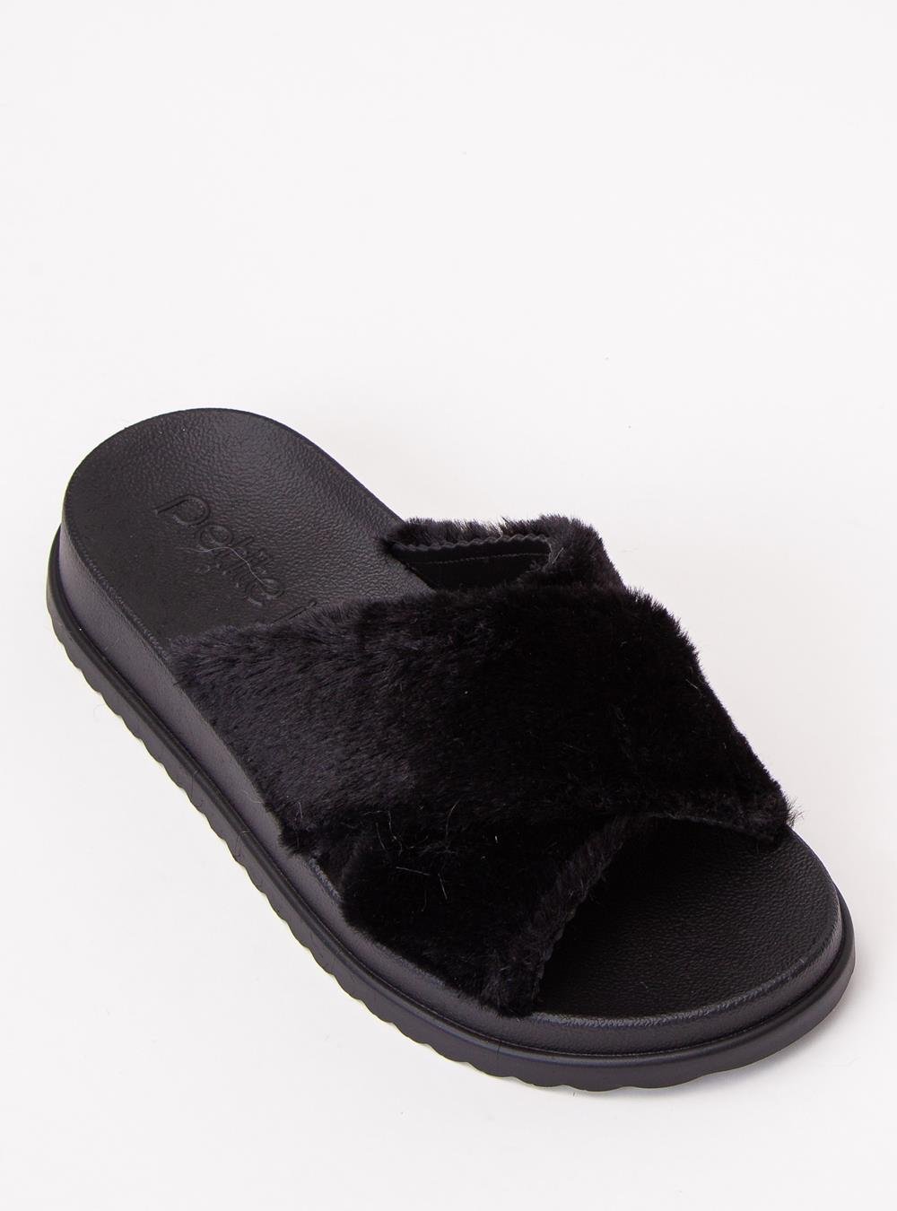 Chinelo Petite Jolie Smash Fur Preto PJ7709 Preto 4