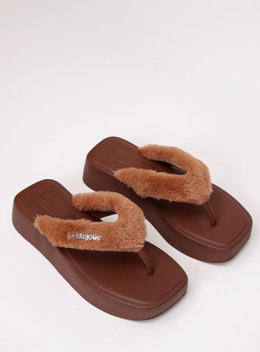 Chinelo Petite Jolie Hit Fur Chocolate PJ7708 Marrom 2