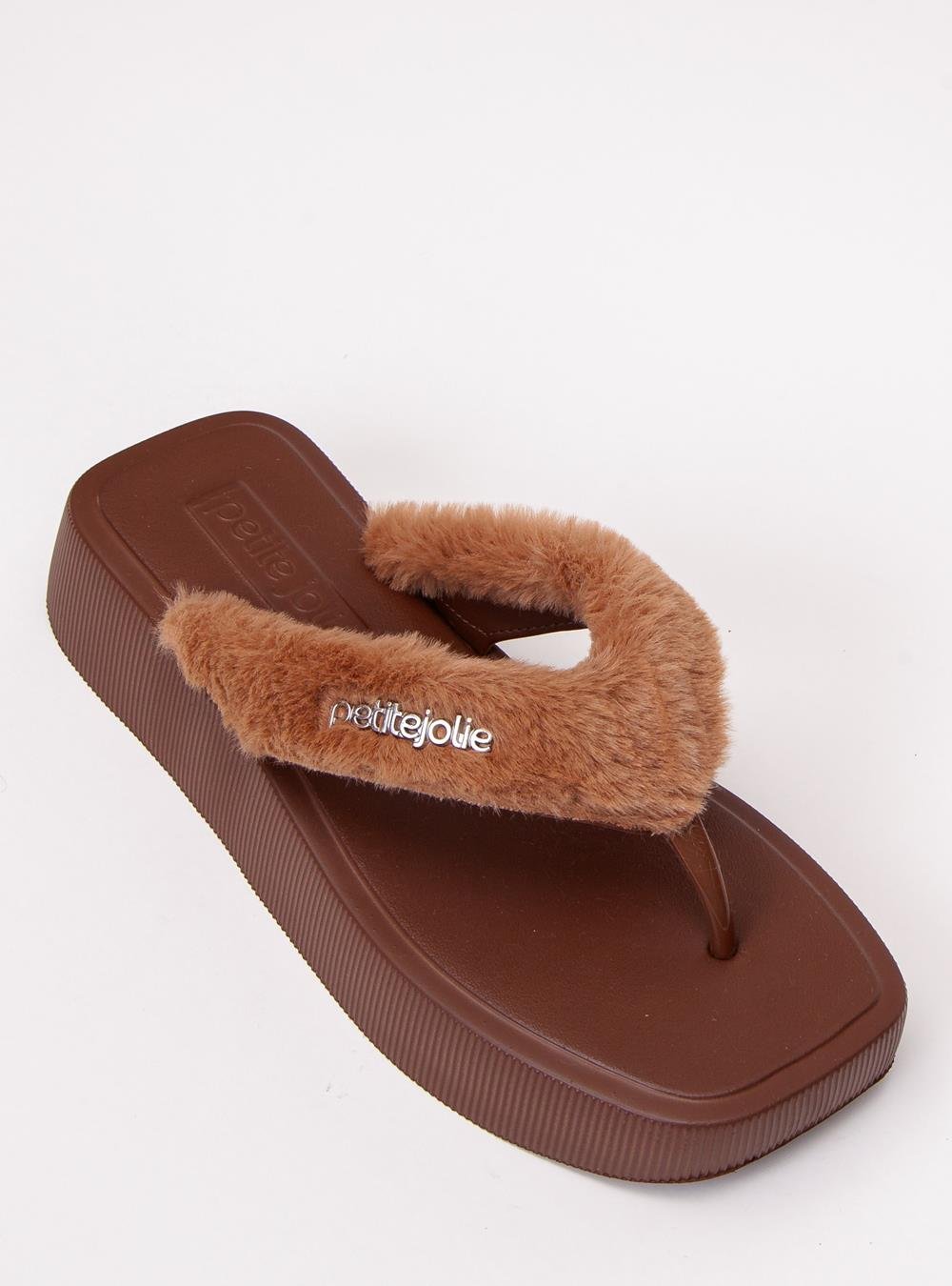 Chinelo Petite Jolie Hit Fur Chocolate PJ7708 Marrom 4