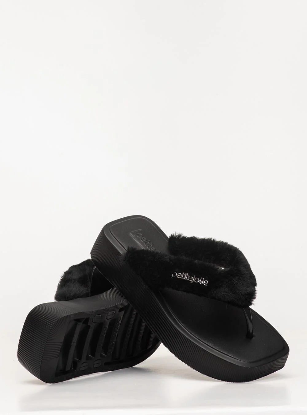 Chinelo Petite Jolie Hit Fur Preto PJ7708 Preto 5