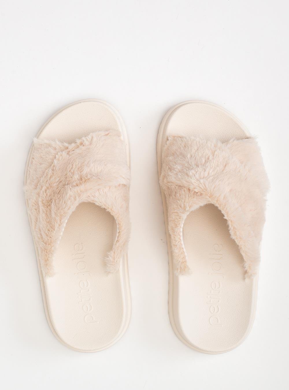 Chinelo Petite Jolie Smash Fur Creme PJ7709 Bege 3