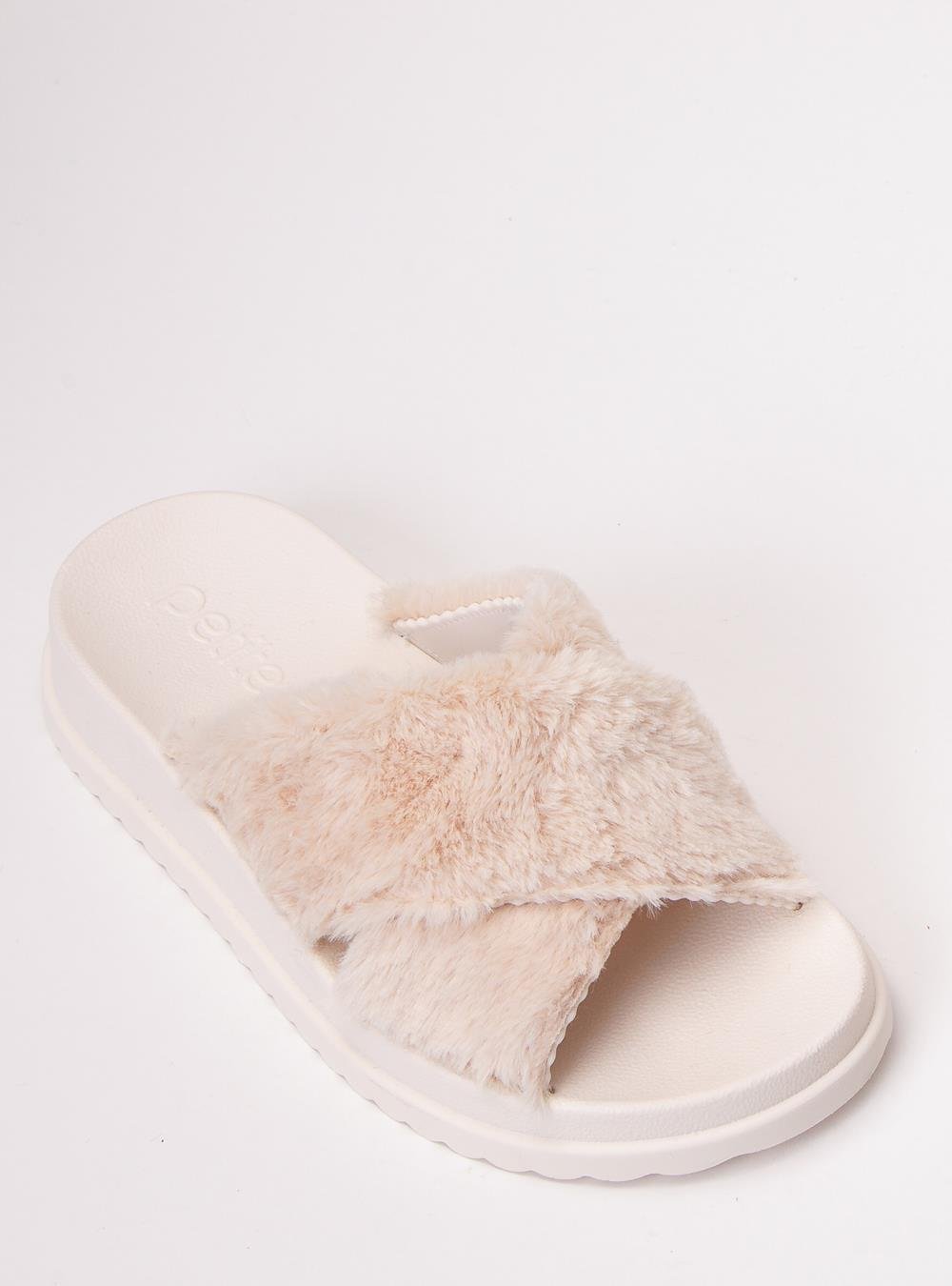 Chinelo Petite Jolie Smash Fur Creme PJ7709 Bege 4