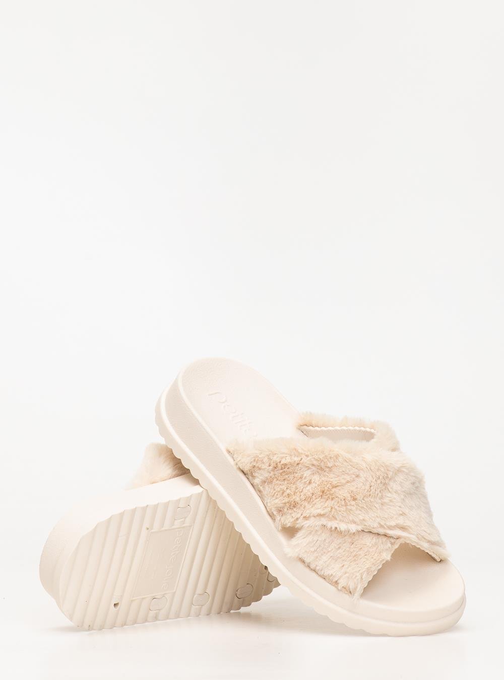 Chinelo Petite Jolie Smash Fur Creme PJ7709 Bege 5