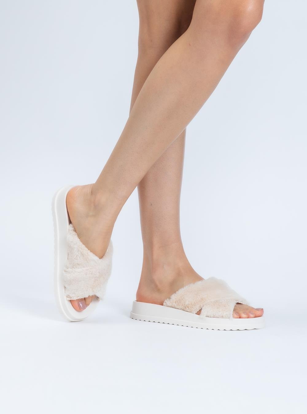 Chinelo Petite Jolie Smash Fur Creme PJ7709 Bege 6