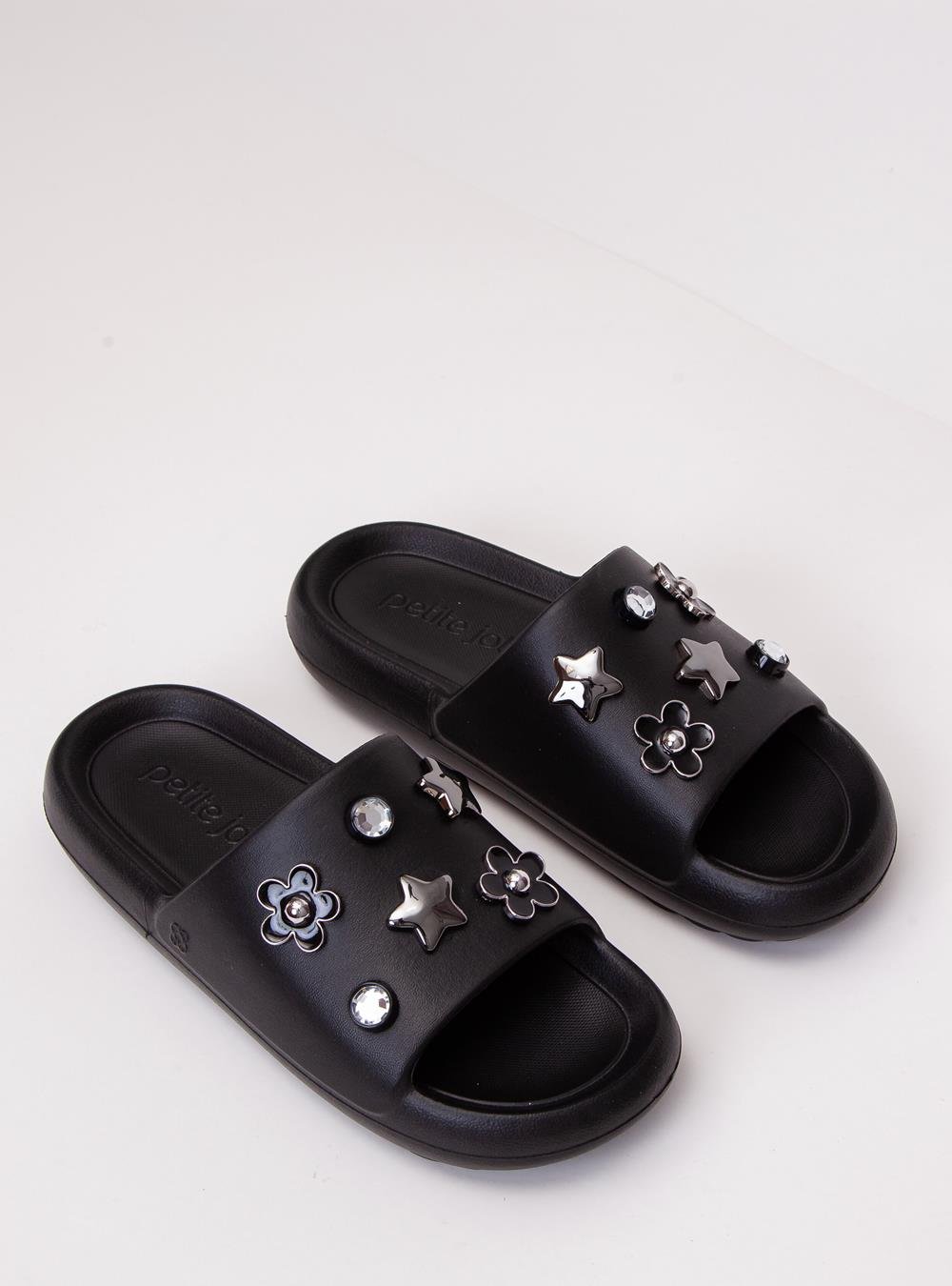 Chinelo Slide Petite Jolie Hug Preto PJ7733 Preto 2