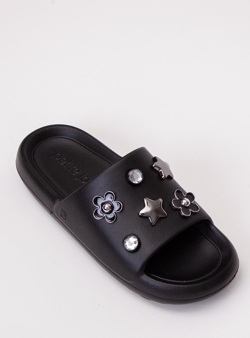 Chinelo Slide Petite Jolie Hug Preto PJ7733 Preto 4