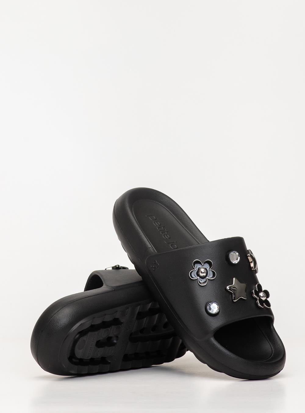 Chinelo Slide Petite Jolie Hug Preto PJ7733 Preto 5
