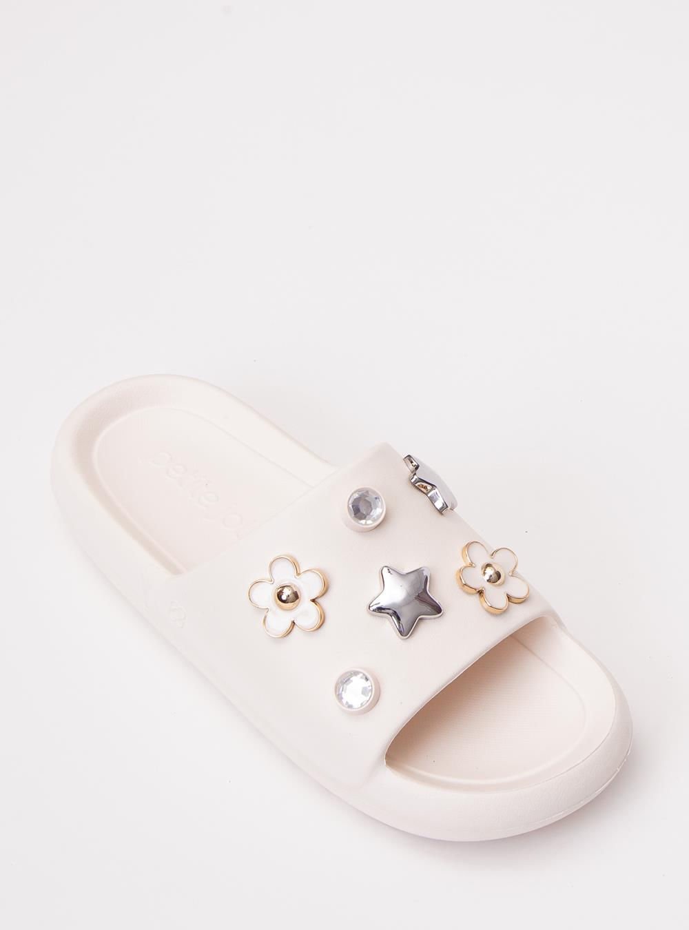Chinelo Slide Petite Jolie Hug Creme PJ7733 Branco 4