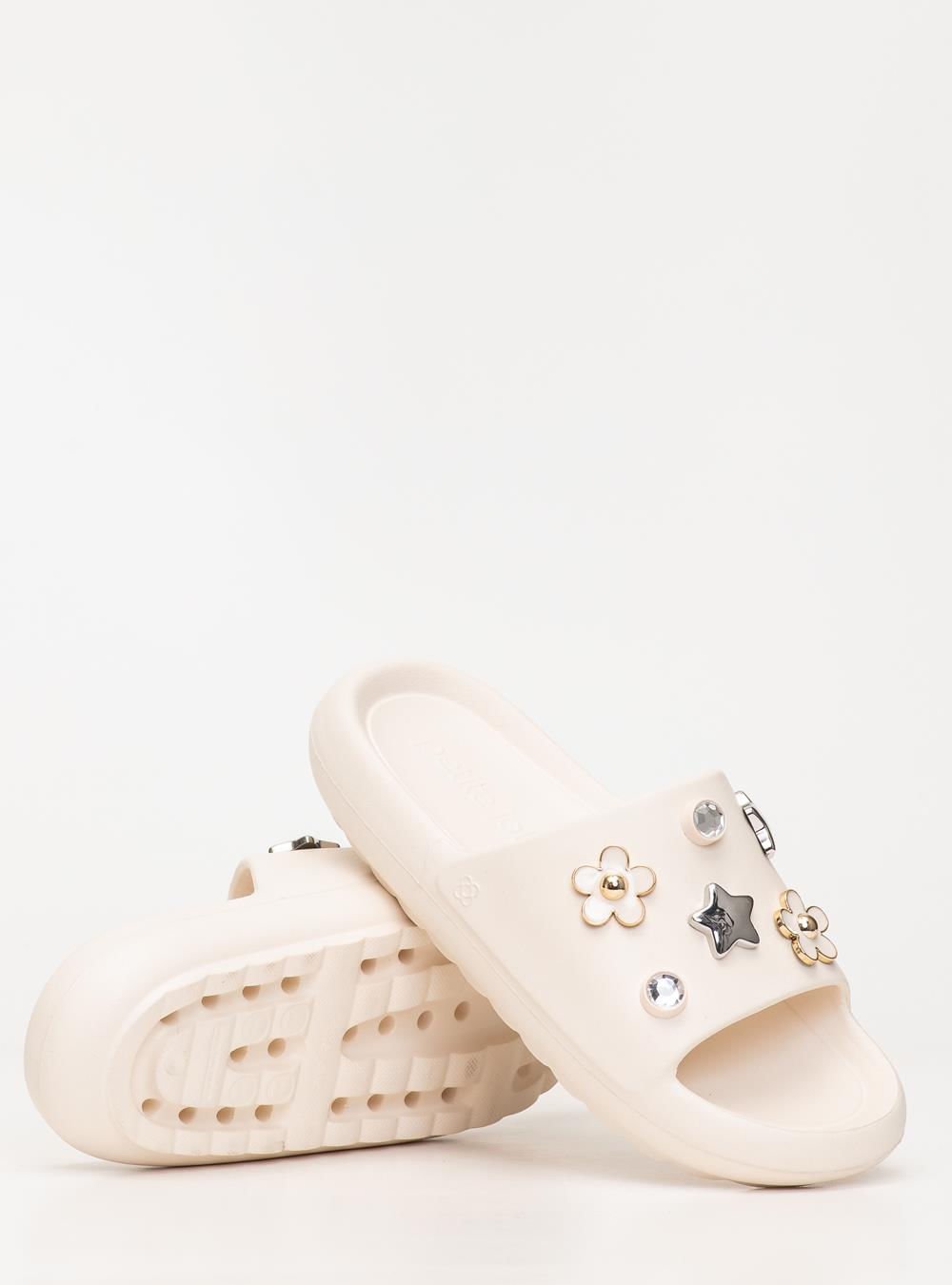 Chinelo Slide Petite Jolie Hug Creme PJ7733 Branco 5
