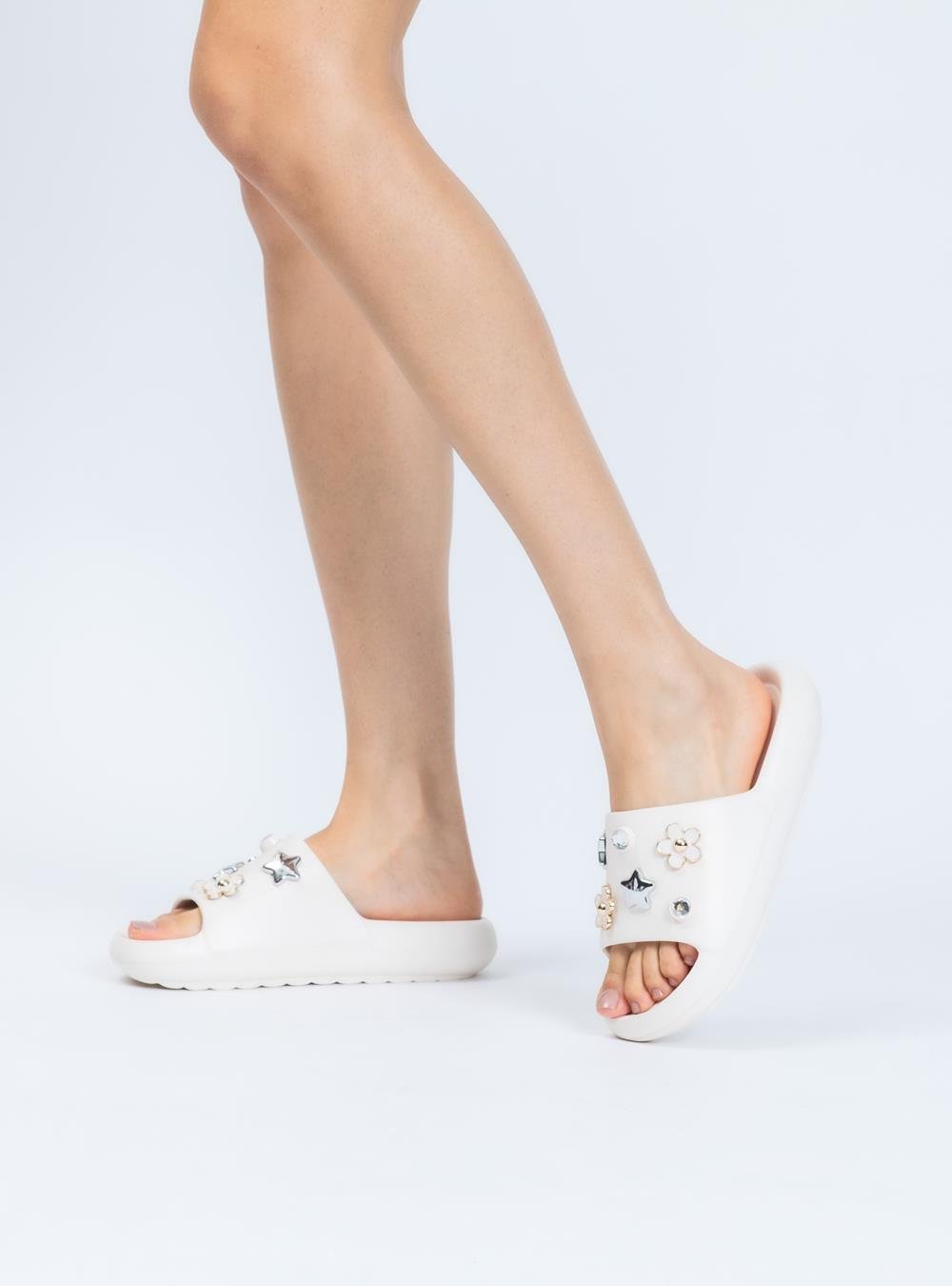 Chinelo Slide Petite Jolie Hug Creme PJ7733 Branco 6