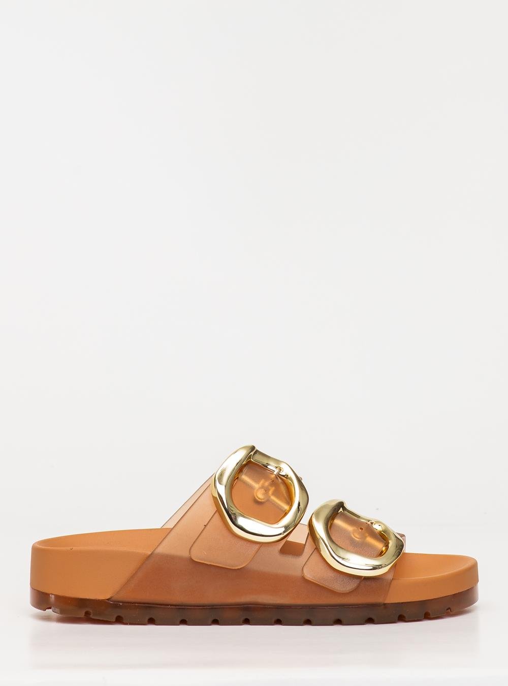 Chinelo Petite Jolie Lovin' Flat Doce De Leite PJ7731