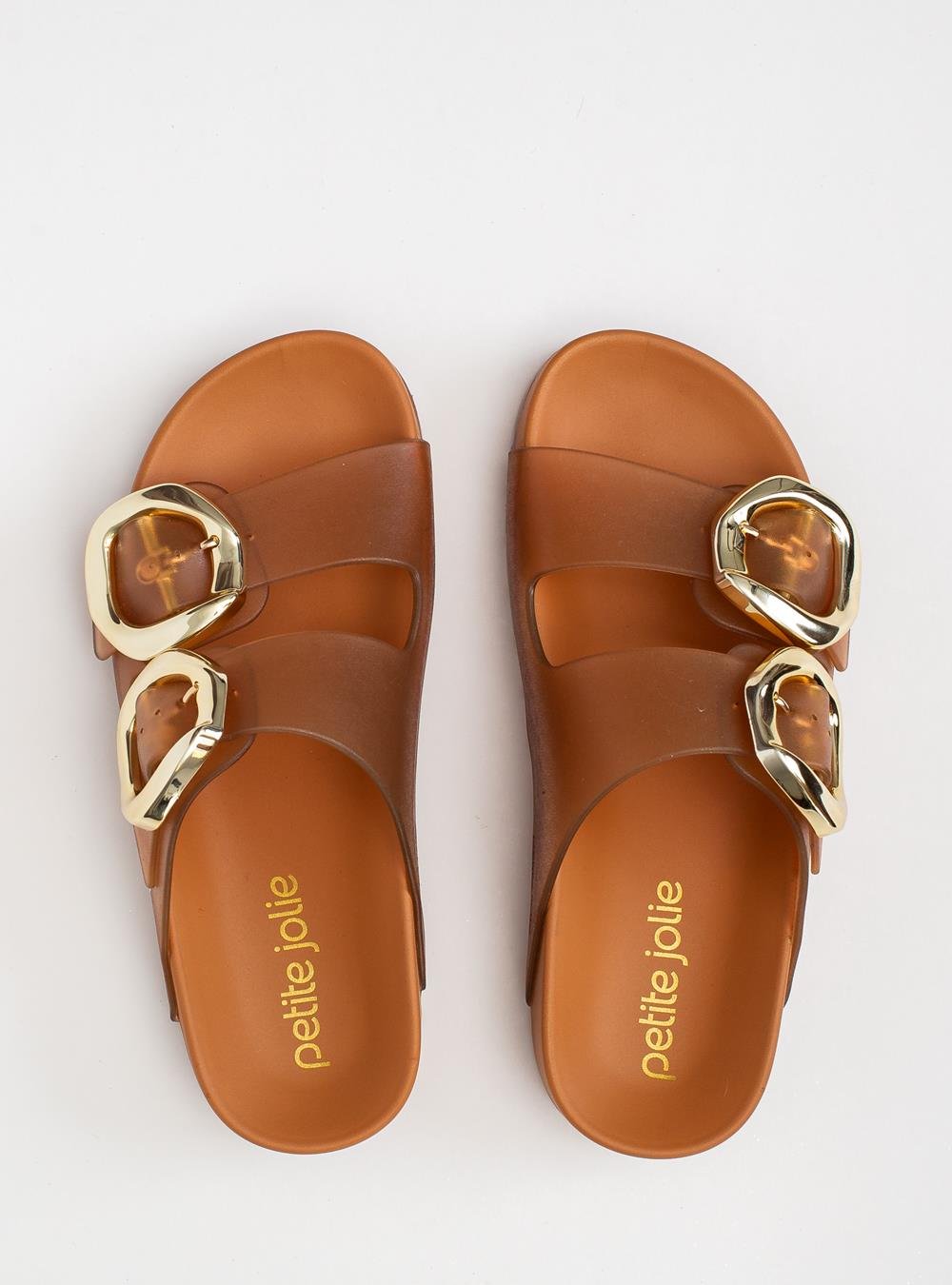 Chinelo Petite Jolie Lovin' Flat Doce De Leite PJ7731 Bege 3