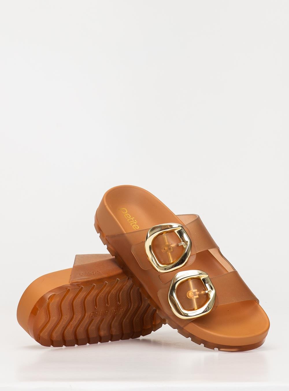 Chinelo Petite Jolie Lovin' Flat Doce De Leite PJ7731 Bege 5