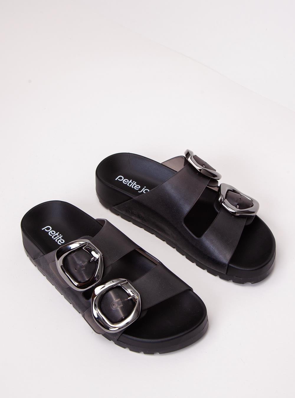 Chinelo Petite Jolie Lovin' Flat Preto Translúcido PJ7731 Preto 2