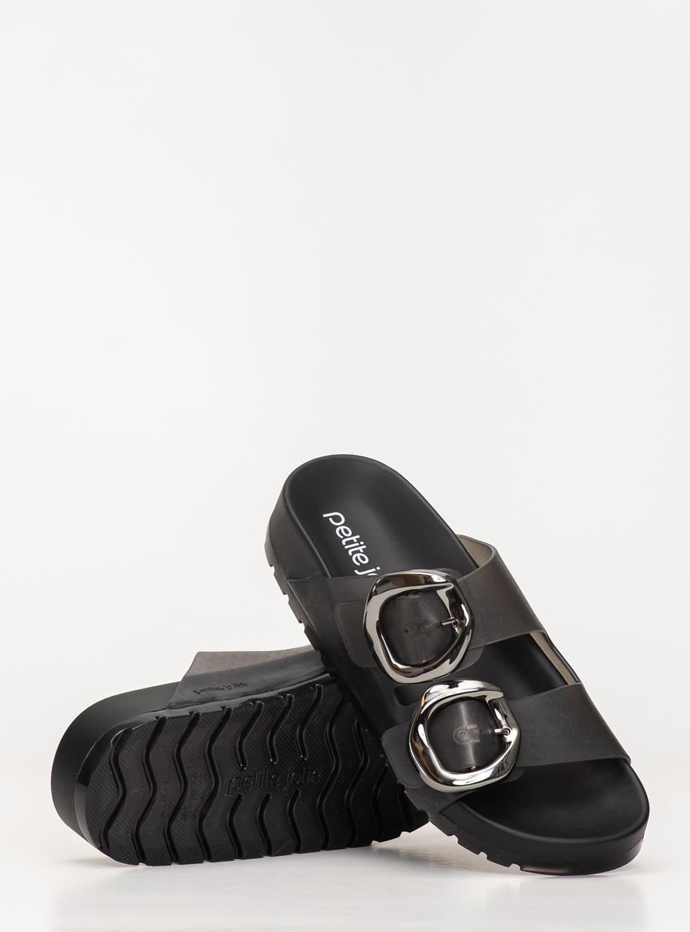 Chinelo Petite Jolie Lovin' Flat Preto Translúcido PJ7731 Preto 5