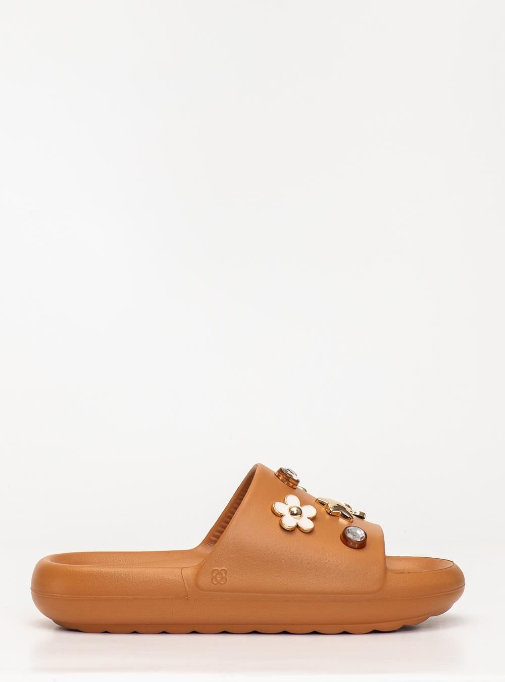 Chinelo Slide Petite Jolie Hug Doce De Leite PJ7733