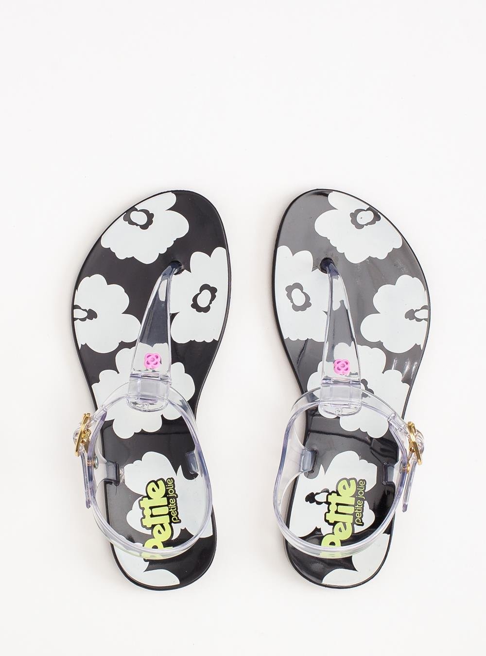Sandália Petite Jolie Noah In Translúcido/Preto PJ7750IN