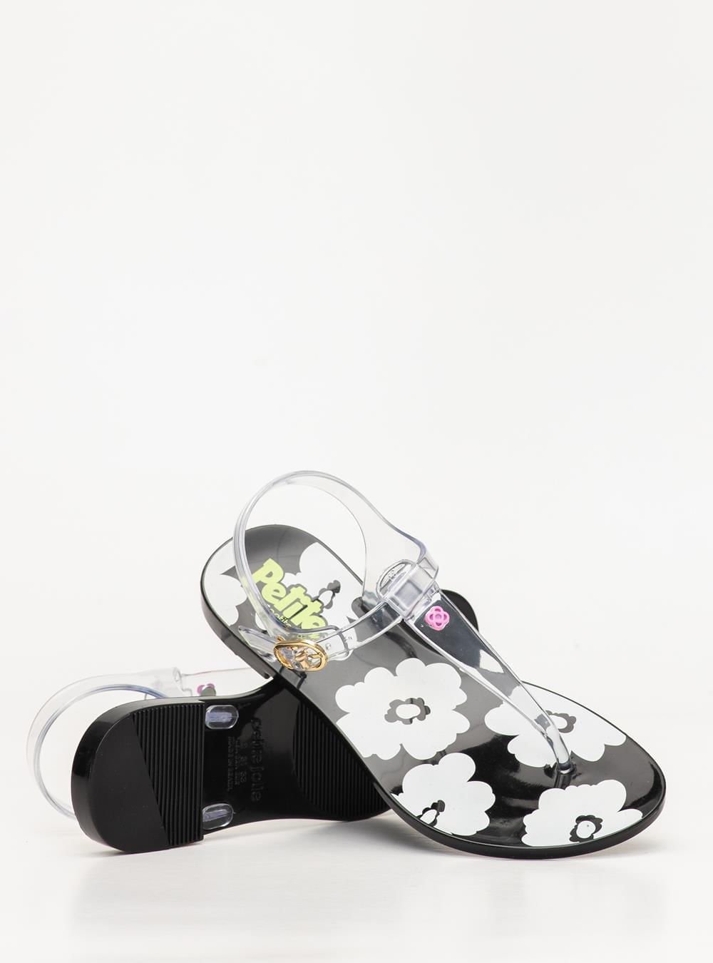 Sandália Petite Jolie Noah In Translúcido/Preto PJ7750IN Preto 4