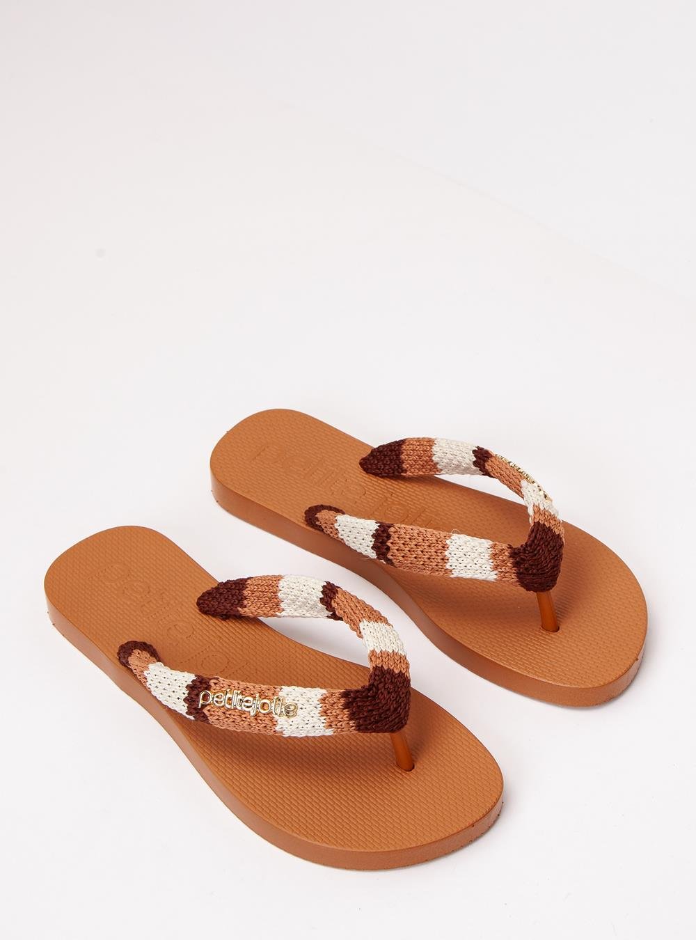 Chinelo Petite Jolie Fresh Crochê Doce De Leite PJ7766 Bege 2