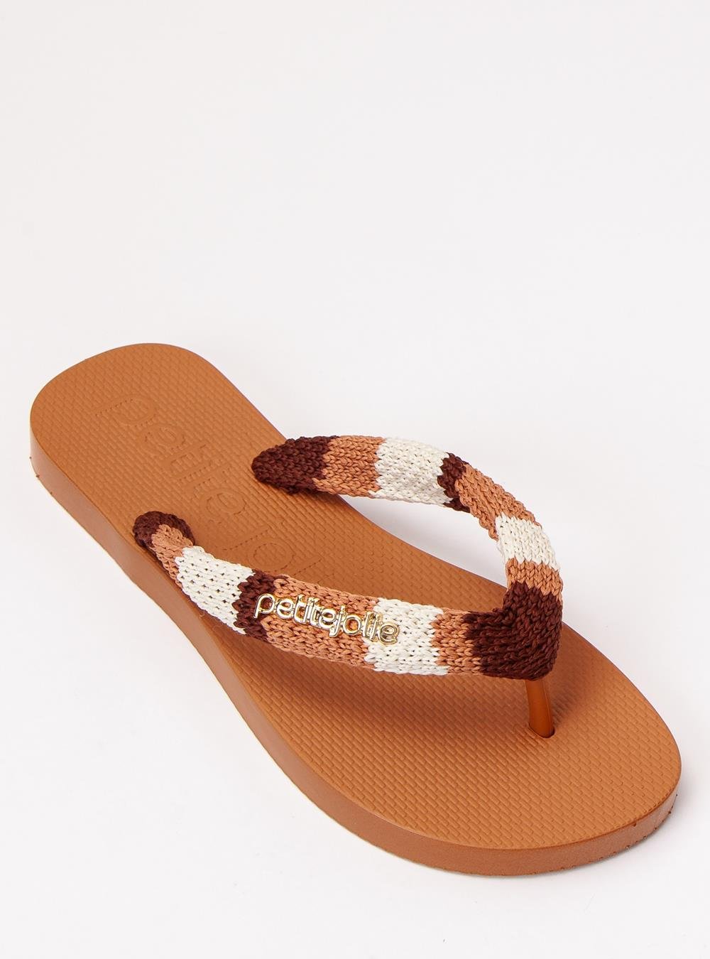 Chinelo Petite Jolie Fresh Crochê Doce De Leite PJ7766 Bege 4