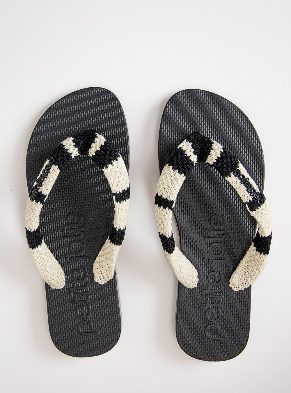 Chinelo Petite Jolie Fresh Crochê Preto/White PJ7766 Branco/Preto 3