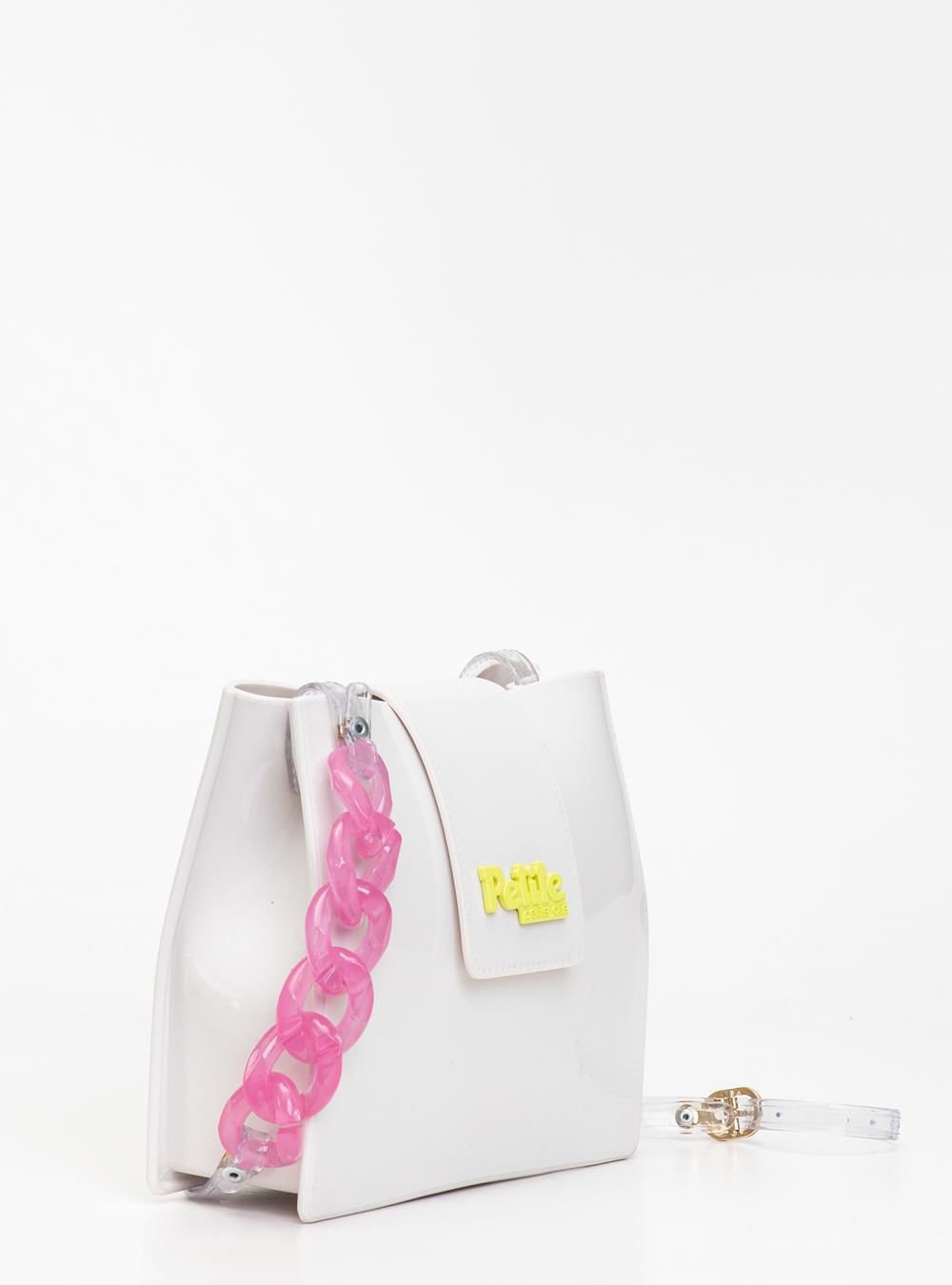 Bolsa Infantil Petite Jolie Loop In White/Pink PJ10904IN Branco 3