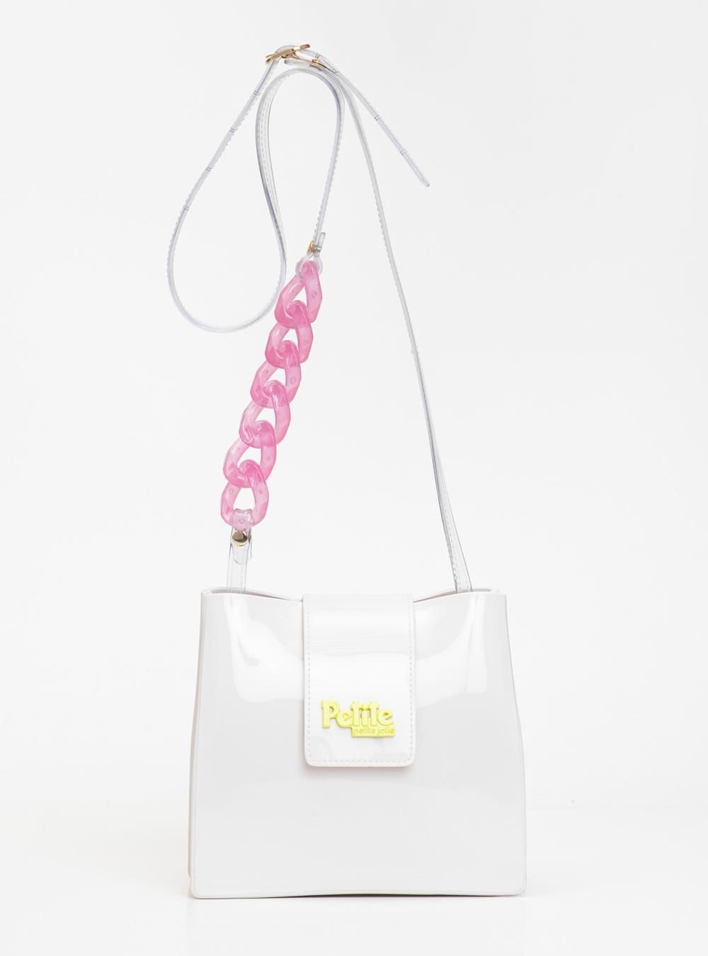 Bolsa Infantil Petite Jolie Loop In White/Pink PJ10904IN Branco 4