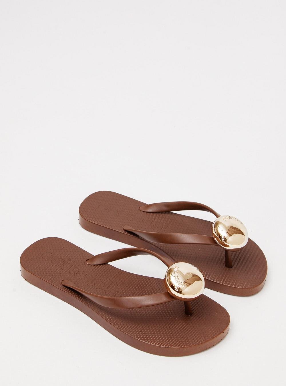 Chinelo Petite Jolie Fresh Chocolate/Ouro PJ7637 Chocolate 3