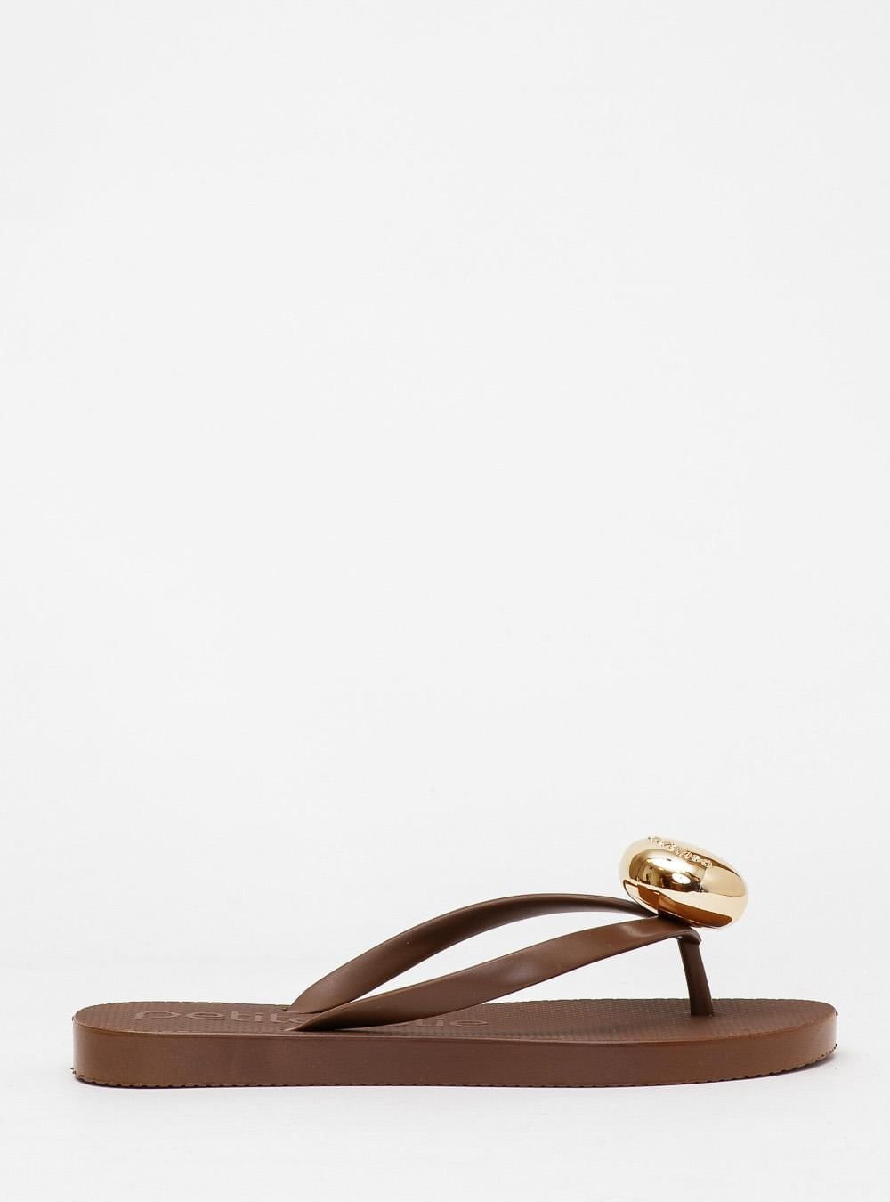 Chinelo Petite Jolie Fresh Chocolate/Ouro PJ7637 Chocolate 5