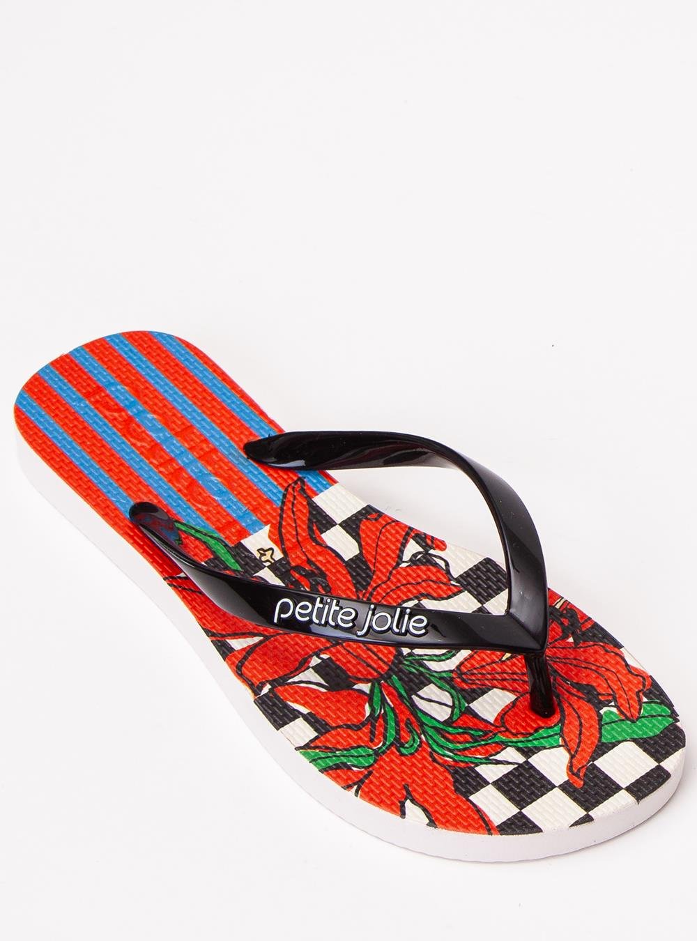 Chinelo Petite Jolie Fresh Preto/White/Floral 18 PJ6969 Preto 4