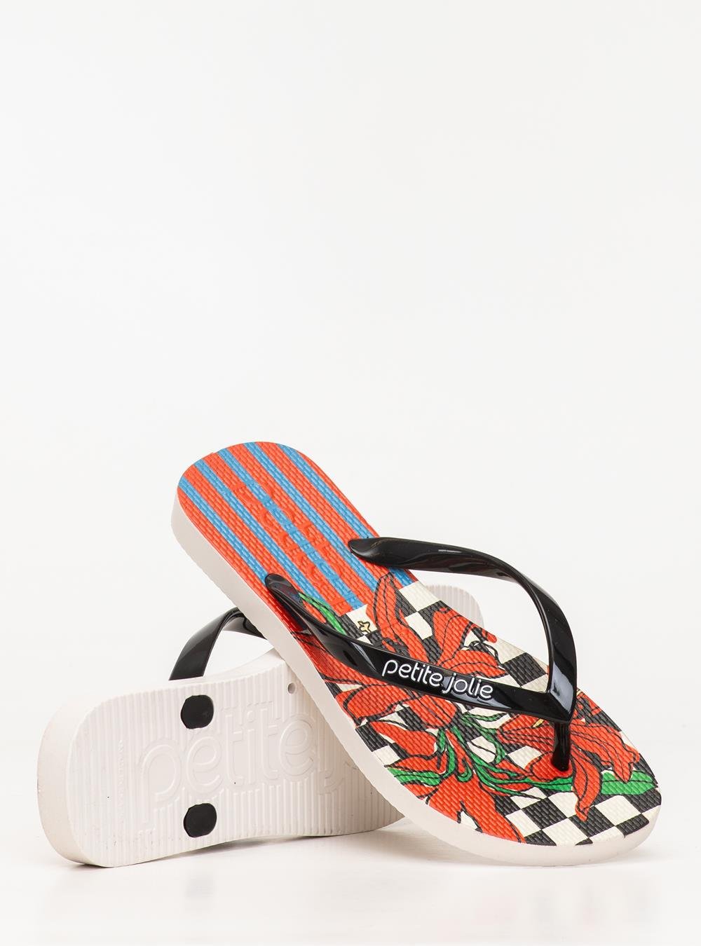 Chinelo Petite Jolie Fresh Preto/White/Floral 18 PJ6969 Preto 5