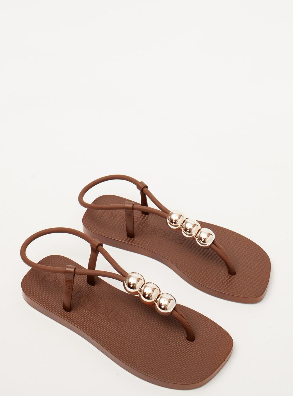 Sandália Petite Jolie Refresh Chocolate/Ouro PJ7665 Marrom 2
