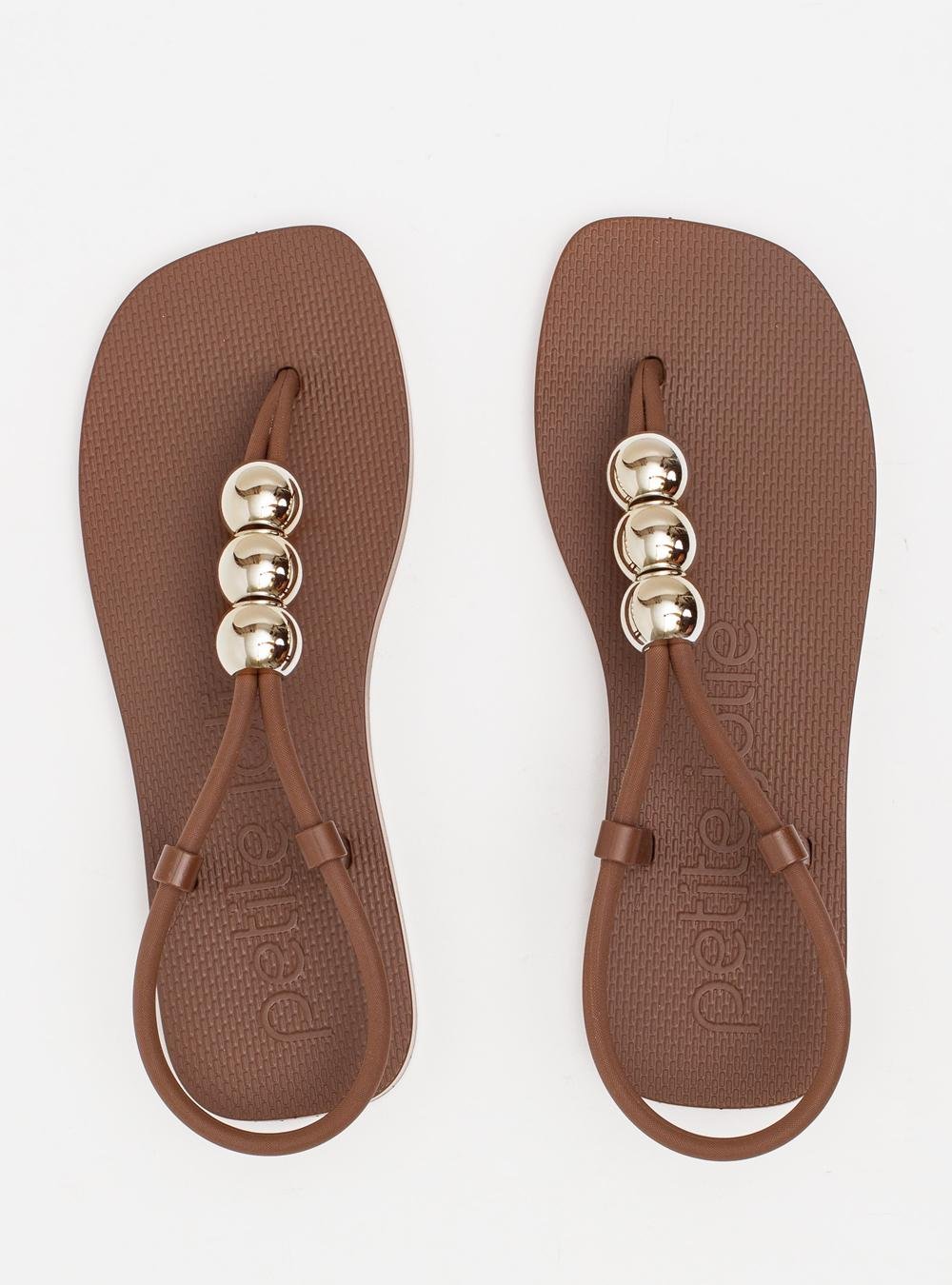 Sandália Petite Jolie Refresh Chocolate/Ouro PJ7665 Marrom 3