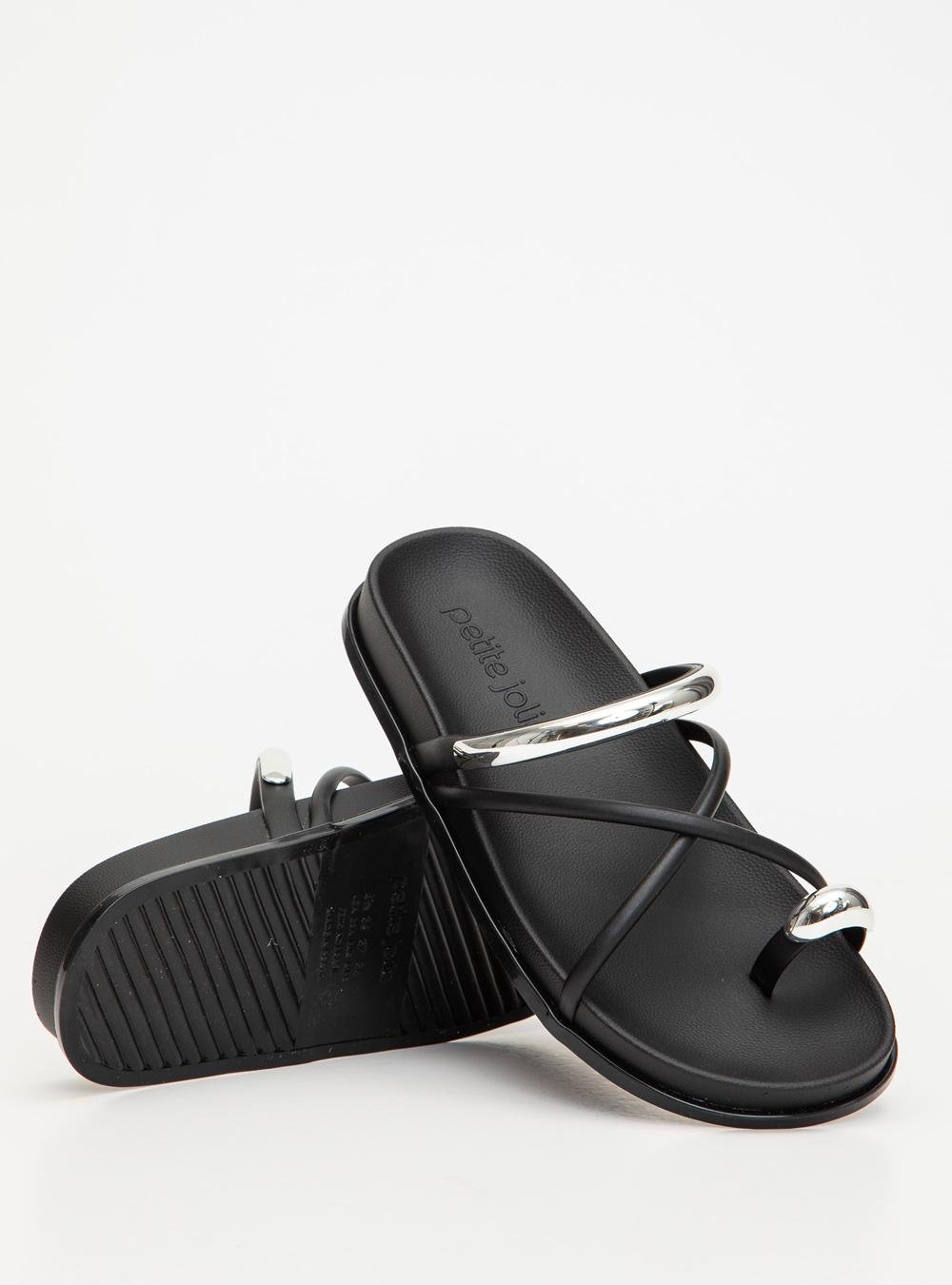 Chinelo Petite Jolie Ring Flat Preto PJ7798 Preto 2