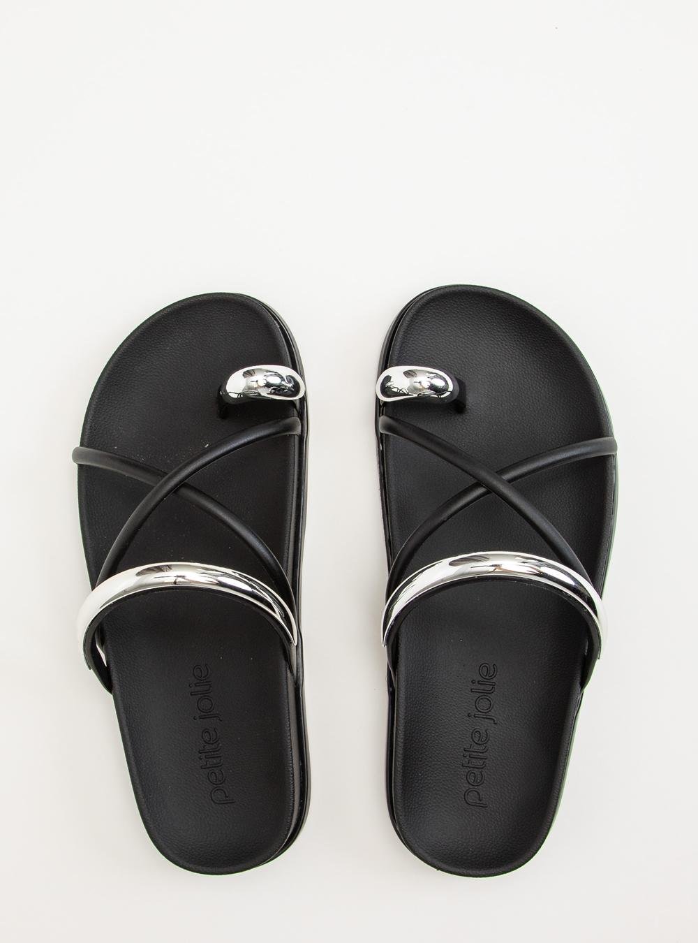 Chinelo Petite Jolie Ring Flat Preto PJ7798 Preto 4