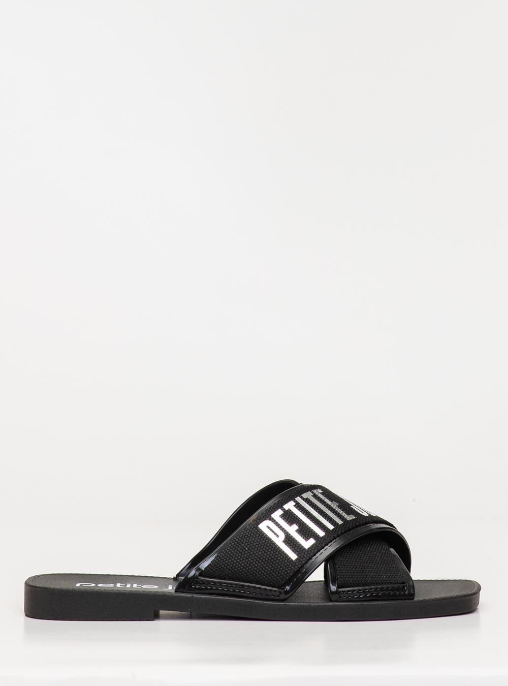 Chinelo Petite Jolie Vibe Preto/Prata PJ7611