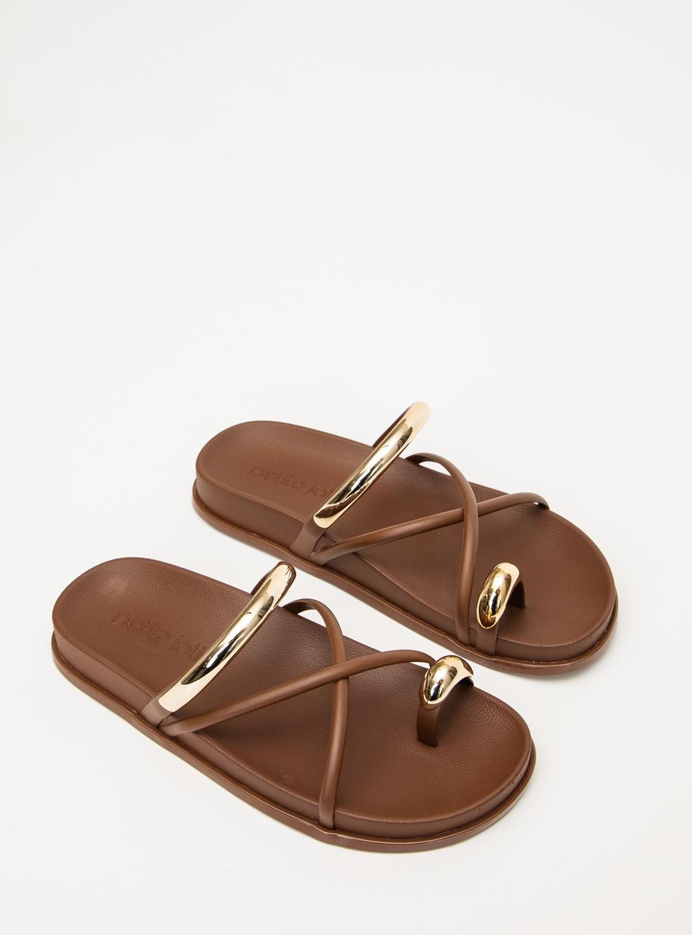Chinelo Petite Jolie Ring Flat Chocolate PJ7798 Marrom 3