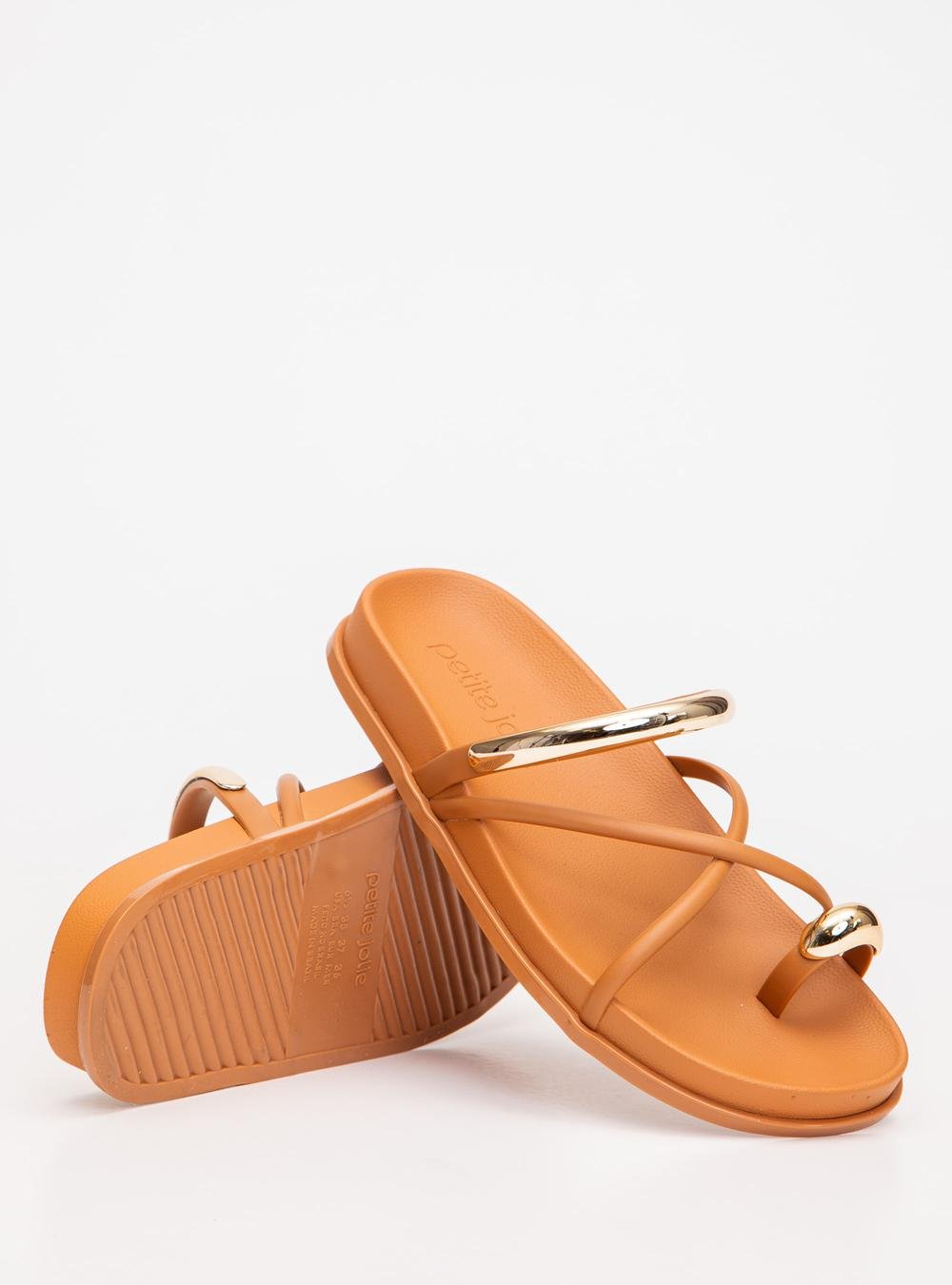 Chinelo Petite Jolie Ring Flat Doce De Leite PJ7798 Caramelo 2