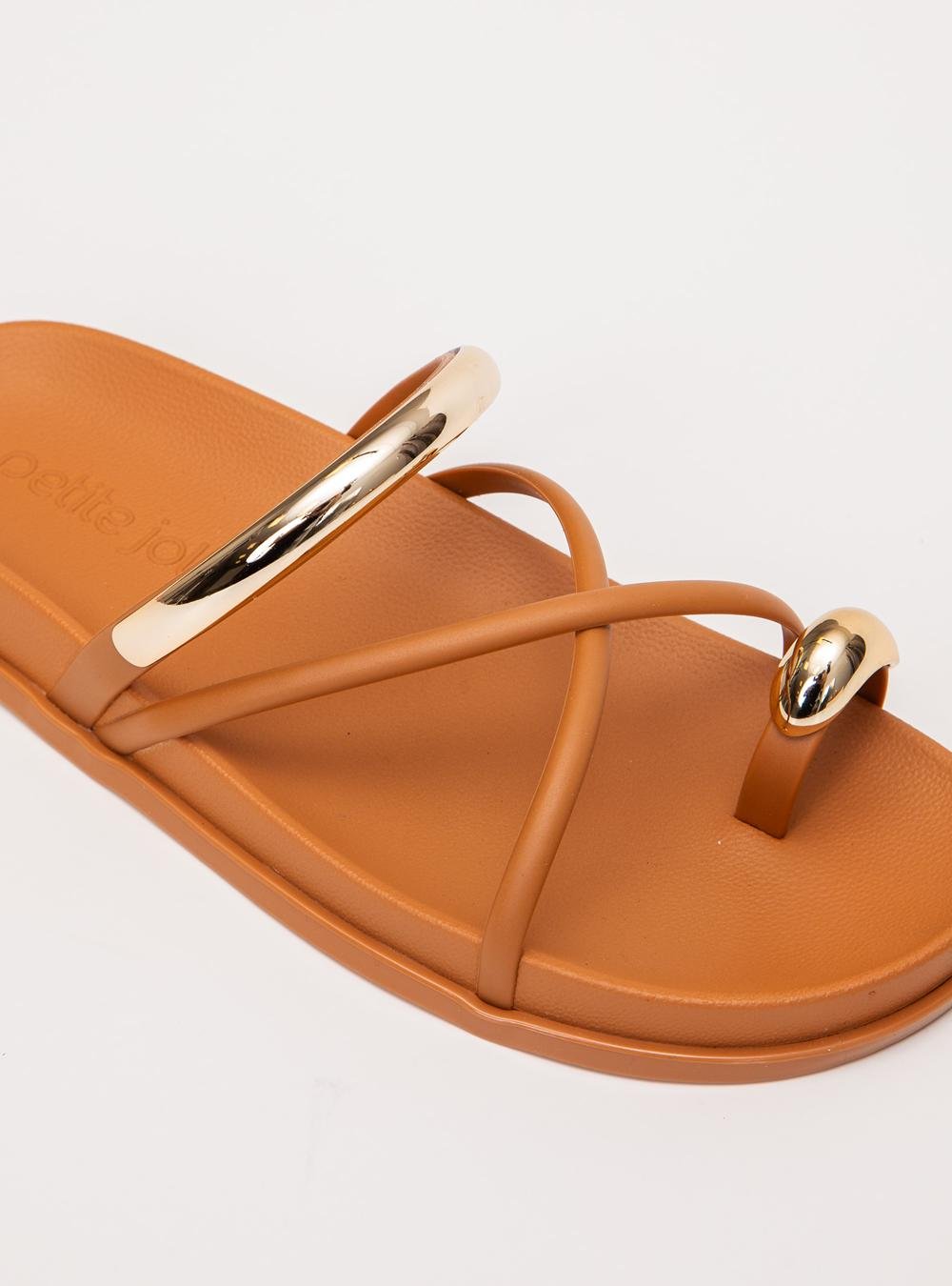 Chinelo Petite Jolie Ring Flat Doce De Leite PJ7798 Caramelo 5