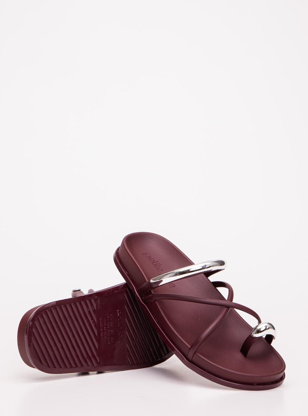 Chinelo Petite Jolie Ring Flat Berry PJ7798 Vinho 2