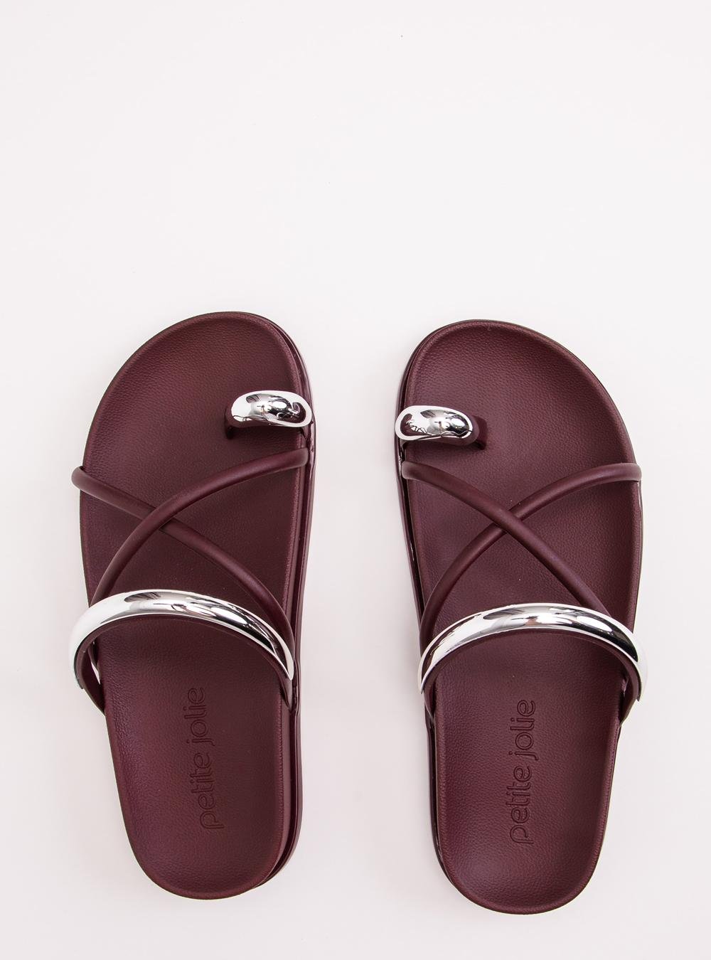 Chinelo Petite Jolie Ring Flat Berry PJ7798 Vinho 4