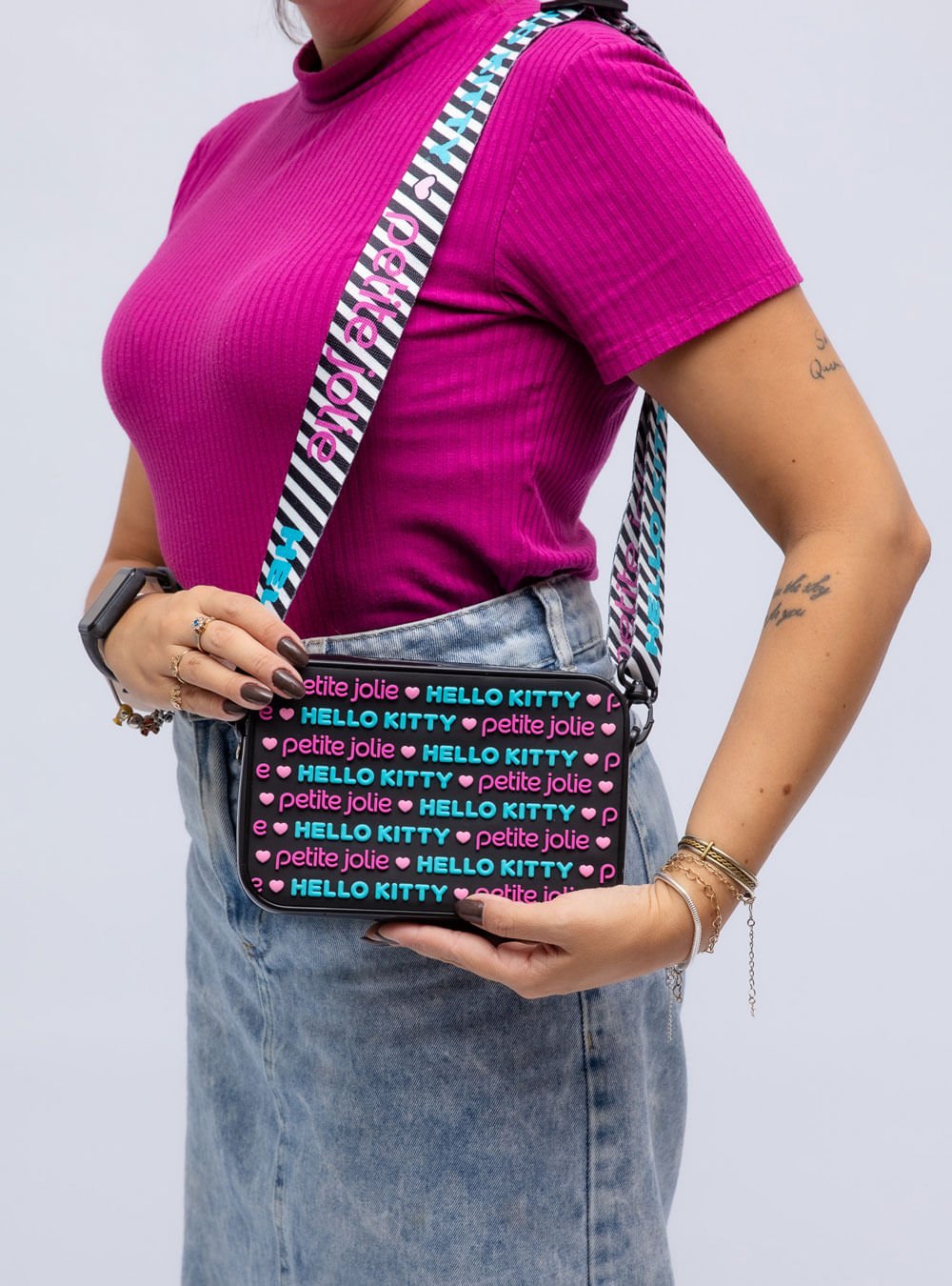 Bolsa Hello Kitty Preto PJ10686HK Preto 6