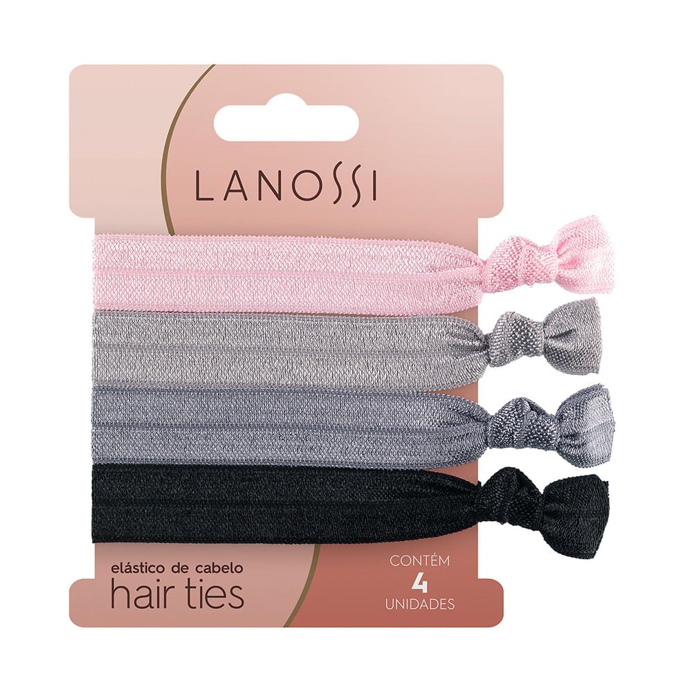 Elástico de Cabelo Hair Ties Silver Lanossi 4 Unidades ÚNICO