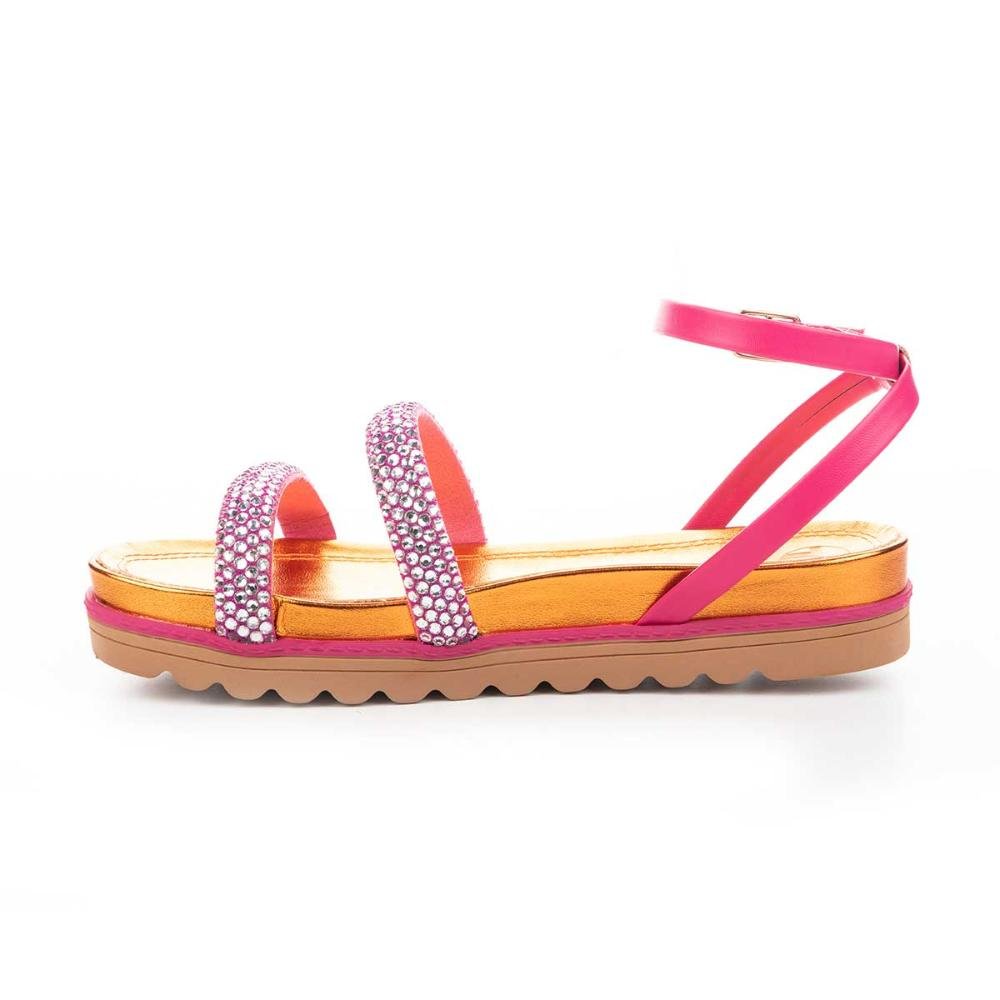 Sandália Tanara Flatform e Com Pedrarias Multicores 4