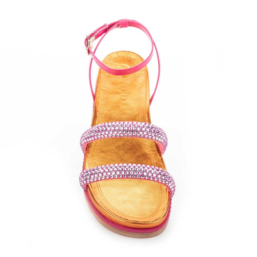 Sandália Tanara Flatform e Com Pedrarias Multicores 7