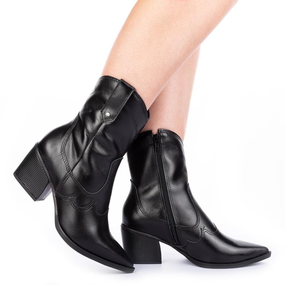 Bota Western Tanara de Couro Preto 2