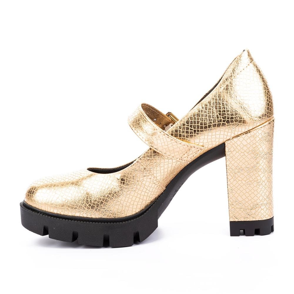 Sapato Dakota de Salto Bloco Dourado 3
